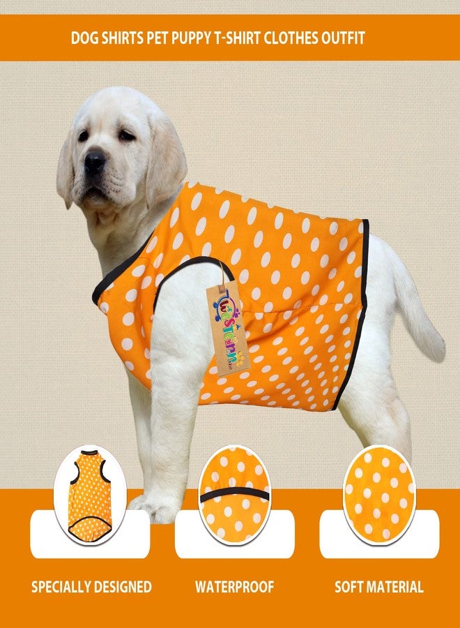 Western Era Funky Soft Cotton Dog T-Shirt | Comfortable & Breathable Dog Clothing | Sleeveless Vest Puppy Outfit |(Polka Orange) (XLarge) (24inches) - Image 4